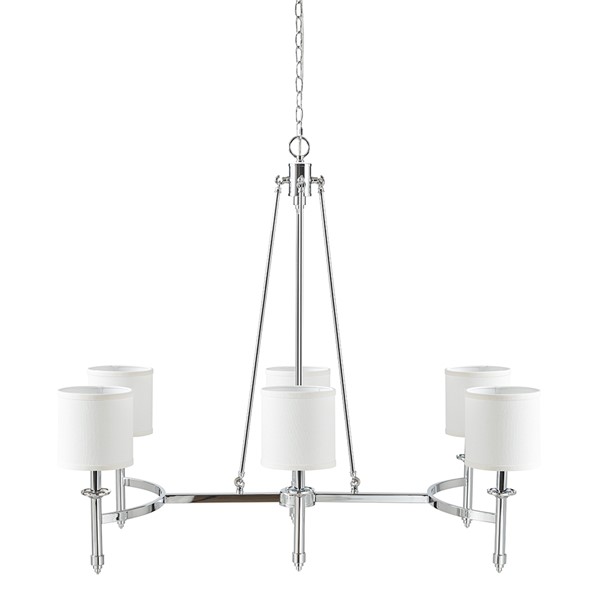 Martha Stewart Elegenza 6-light Chandelier with Fabric Drum Shades in Chrome MT150-0079