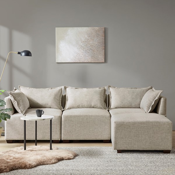 INK+IVY Molly Modular Sectional Sofa Collection in Linen, Armless Chair II100-0544