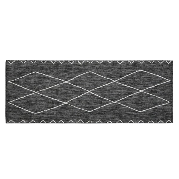 Madison Park Darya Moroccan Indoor/Outdoor Rug in Grey/White, 3x7' Runner GP35-0006