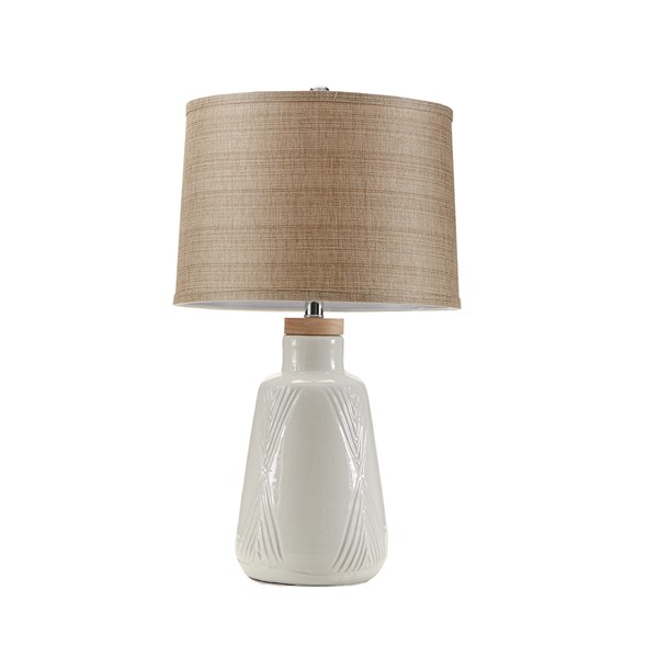 INK+IVY Tate Boho Textured Ceramic Table Lamp in Ivory MP153-0001