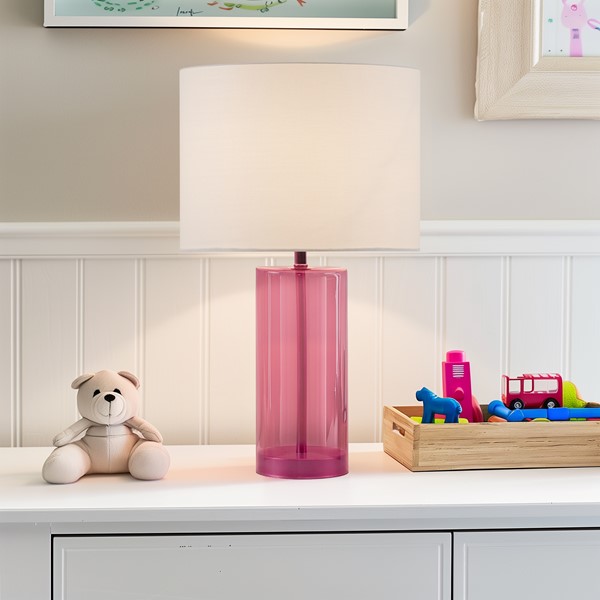 510 Design Neonova Glass Table Lamp in Pink 5DS153-0051