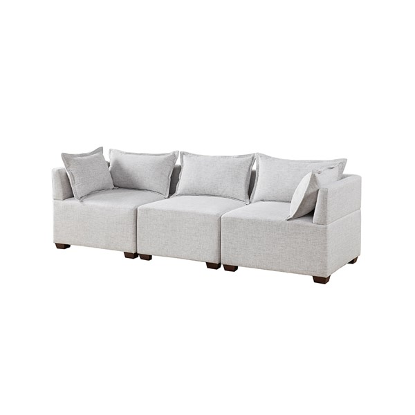 INK+IVY Molly 3-Piece Modular Sofa in Silver Grey II100-0536