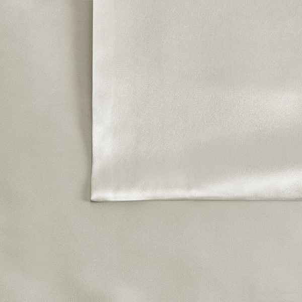 Madison Park 100% Mulberry Silk Pillowcase Single Piece in Ivory, King MP21-7479