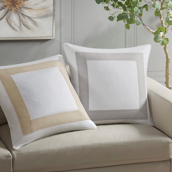 Croscill Home Perla European Pillow Sham in Grey, 26x26" CHM11-0011