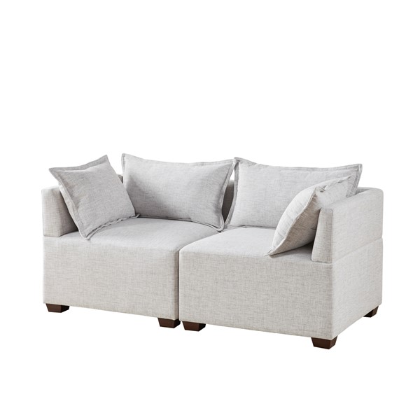 INK+IVY Molly 2-Piece Modular Loveseat Sofa in Silver Grey II100-0532