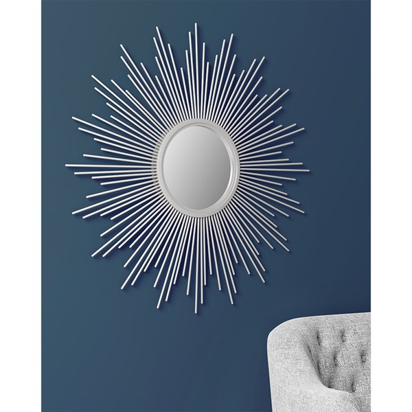 Madison Park Fiore Sunburst Wall Decor Mirror in Silver, 29.5" Dia MP95F-0265