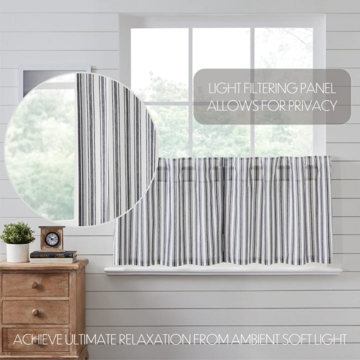 Sawyer Mill Black Ticking Stripe Tier Set of 2 L24xW36