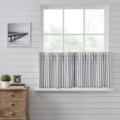 Sawyer Mill Black Ticking Stripe Tier Set of 2 L24xW36