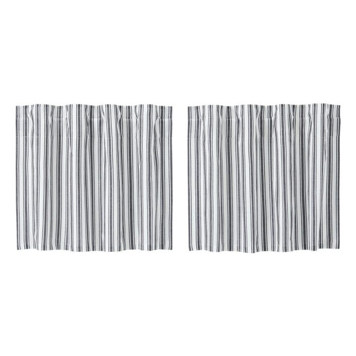 Sawyer Mill Black Ticking Stripe Tier Set of 2 L24xW36