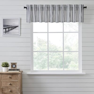 Sawyer Mill Black Ticking Stripe Valance 16x90