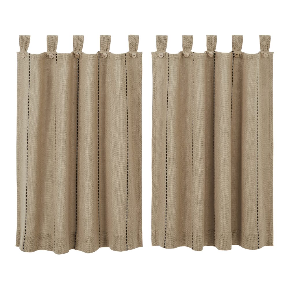 Stitched Burlap Natural Tier Set of 2 L36xW36