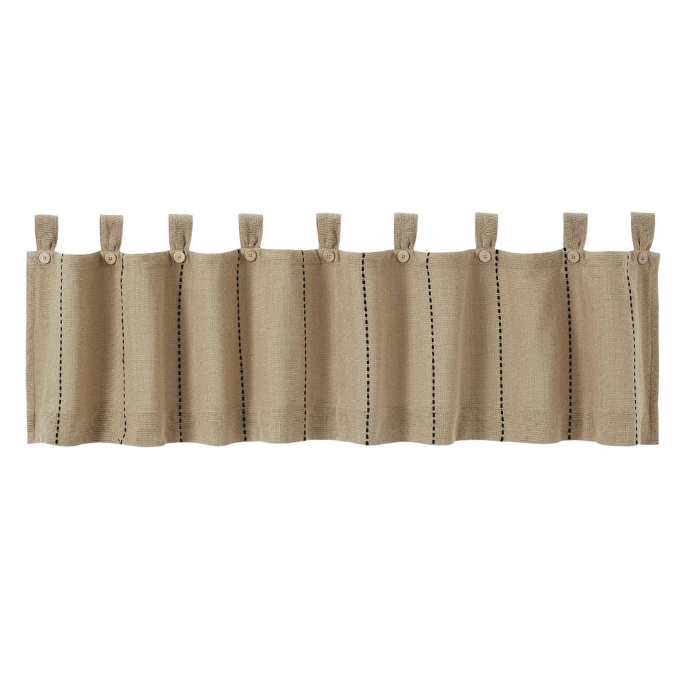 Stitched Burlap Natural Valance 16x72