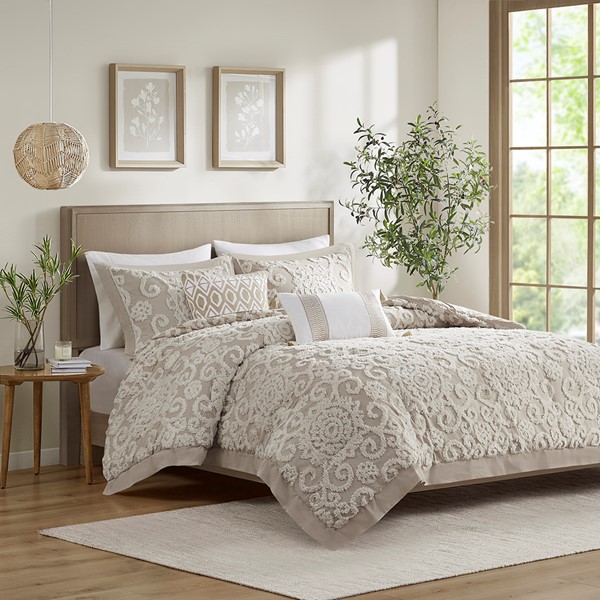 Harbor House Suzanna Cotton Comforter Mini set in Taupe, King HH10-1647