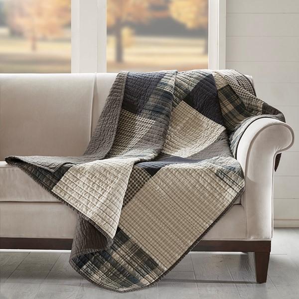 Woolrich Winter Hills Quilted Throw in Tan, 50x70" WR50-1786