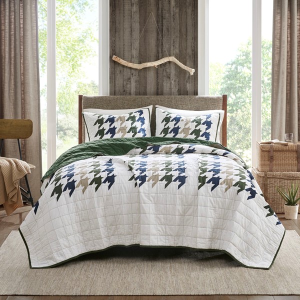 Woolrich Hudson Oversized Cotton Quilt Mini Set in Green, King/Cal King WR13-3474