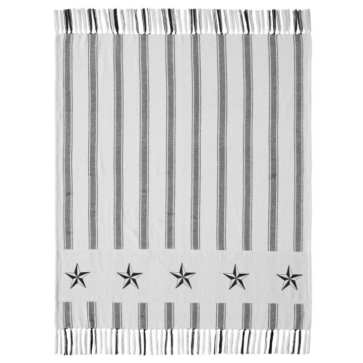 Sawyer Mill Black Ticking Stripe Woven Throw 50x60