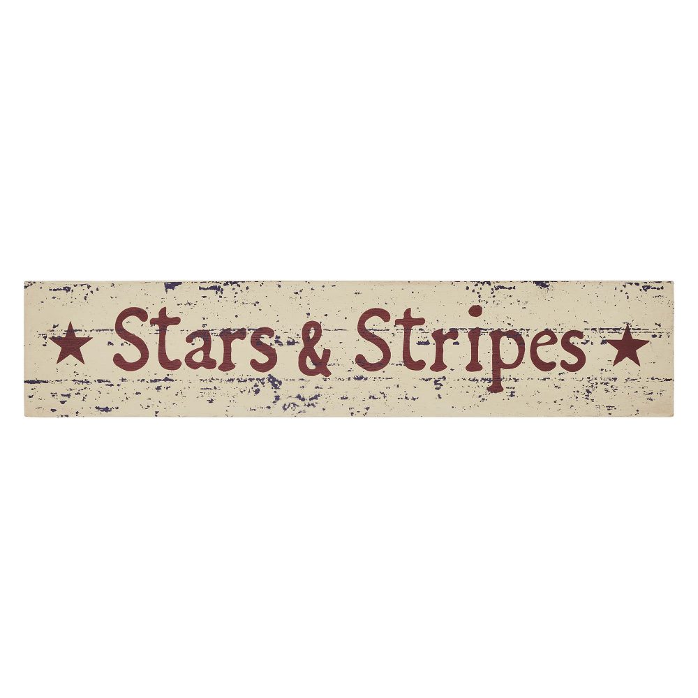 Stars & Stripes Wooden Sign 2.75x13