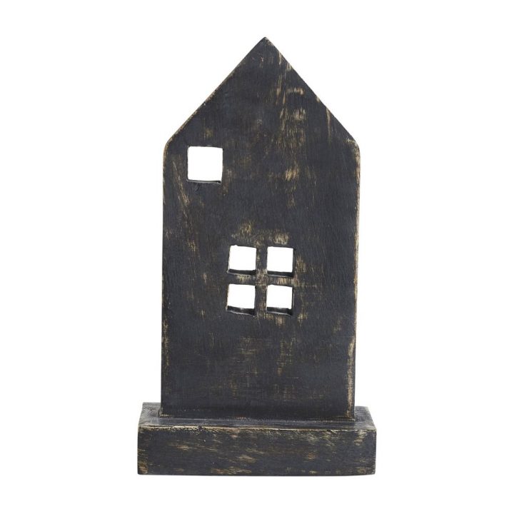 Rustic Wooden House Grey 8.5x4.75x2