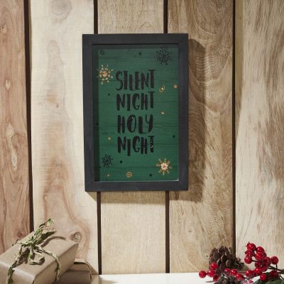 Silent Night Holy Night Framed Wall Hanging Sign 12x8