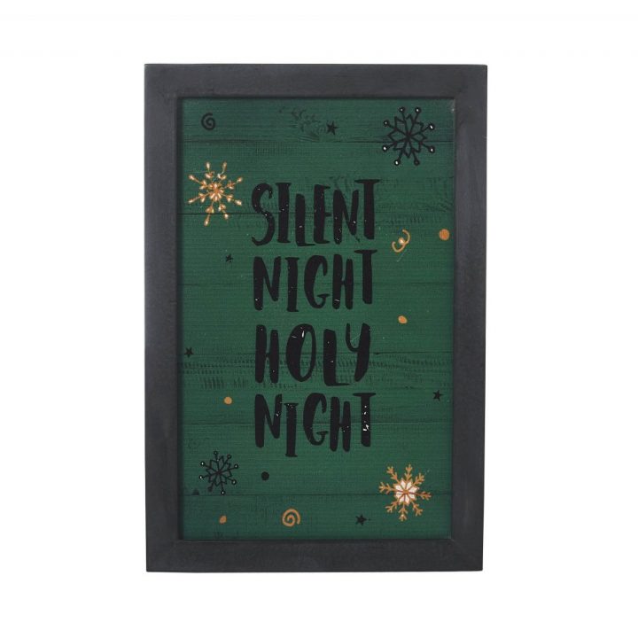 Silent Night Holy Night Framed Wall Hanging Sign 12x8