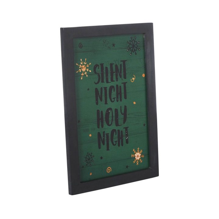 Silent Night Holy Night Framed Wall Hanging Sign 12x8