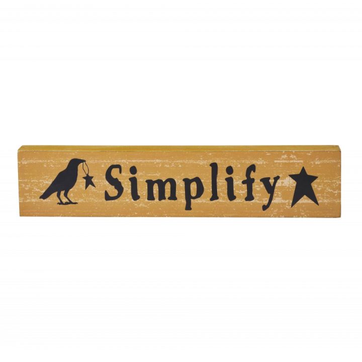 Simplify Prim Stars w/ Raven Mustard Base MDF Sign 2.75x13