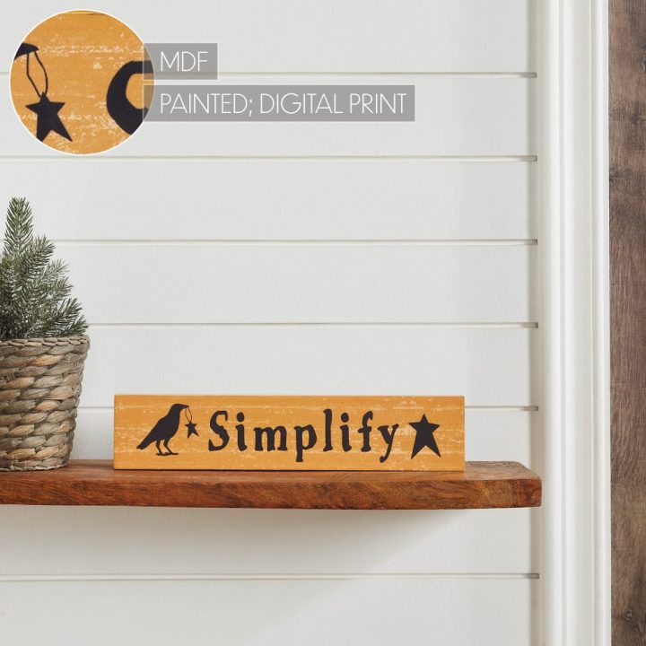 Simplify Prim Stars w/ Raven Mustard Base MDF Sign 2.75x13