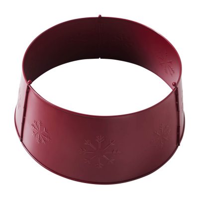 Snowflake Christmas Tree Collar Metal Burgundy 8x20x20