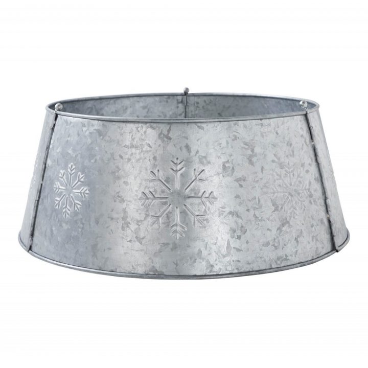 Snowflake Christmas Tree Collar Metal Galvanized 8x20x20