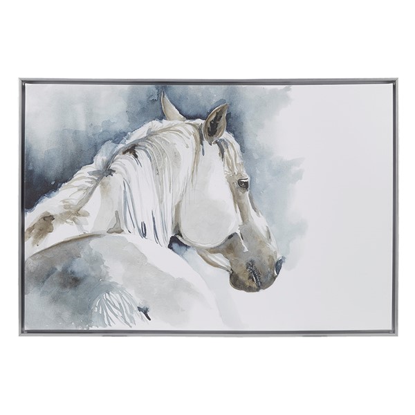 INK+IVY Derby Hand Embellished Horse Framed Canvas Wall Art in Blue II95C-0157