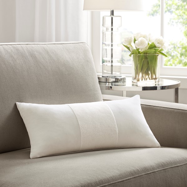 Croscill Home Canova Decor Oblong Pillow in White, 12x24" CHM30-0013