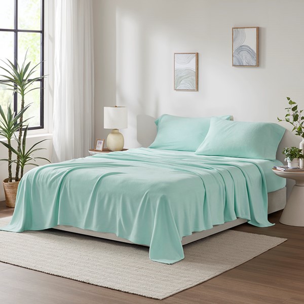 True North by Sleep Philosophy Micro Fleece Sheet Set in Aqua, Full TN20-0591