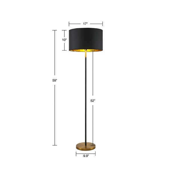 Martha Stewart Hunts Metal Floor Lamp in Gold/Black MT154-0036