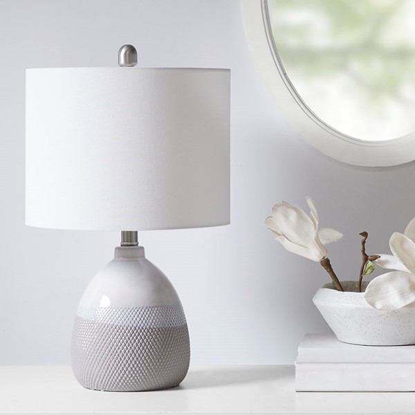 510 Design Driggs Ceramic Textured Table Lamp in Ivory/Grey 5DS153-0029