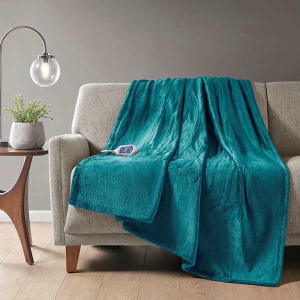 Beautyrest Plush Heated Throw in Teal, 60x70" BR54-1924