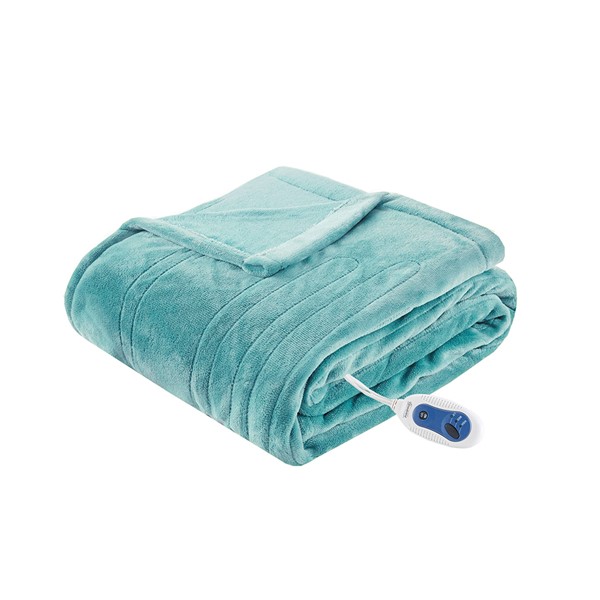 Beautyrest Plush Heated Throw in Aqua, 60x70" BR54-1923