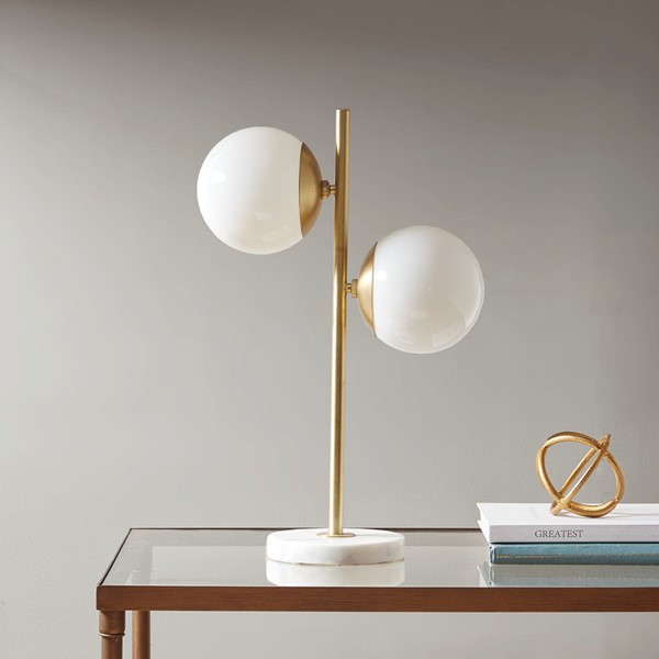 INK+IVY Holloway Marble Base Table Lamp in White/Gold MPS153-0086