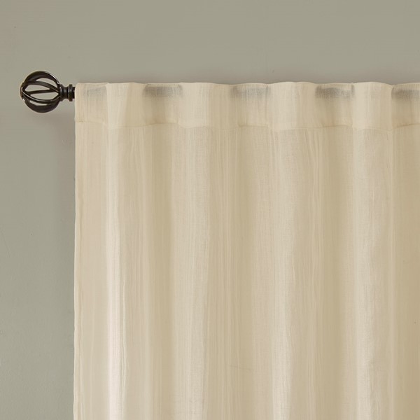 Madison Park Harper Solid Crushed Curtain Panel Pair in Cream, 42x95" MP40-4526