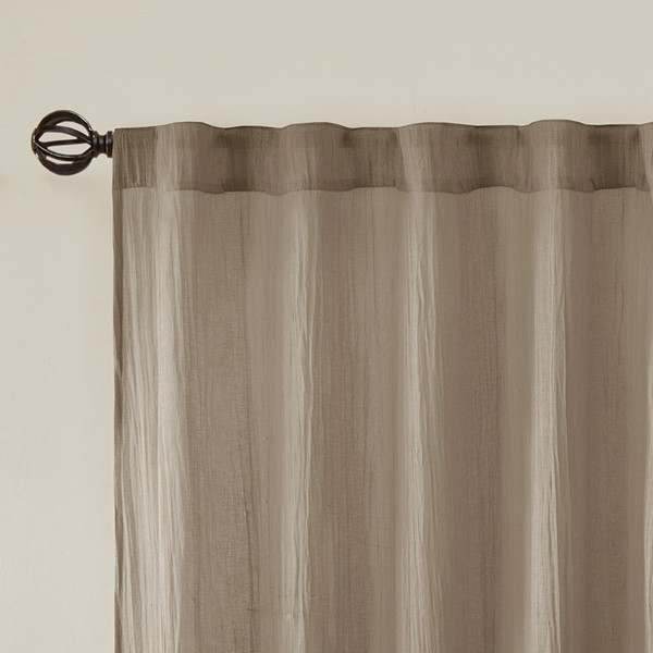 Madison Park Harper Solid Crushed Curtain Panel Pair in Taupe, 42x95" MP40-4502