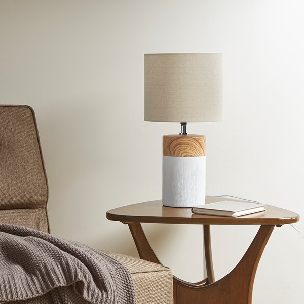 510 Design Nicolo Textured Ceramic Table Lamp in White 5DS153-0036