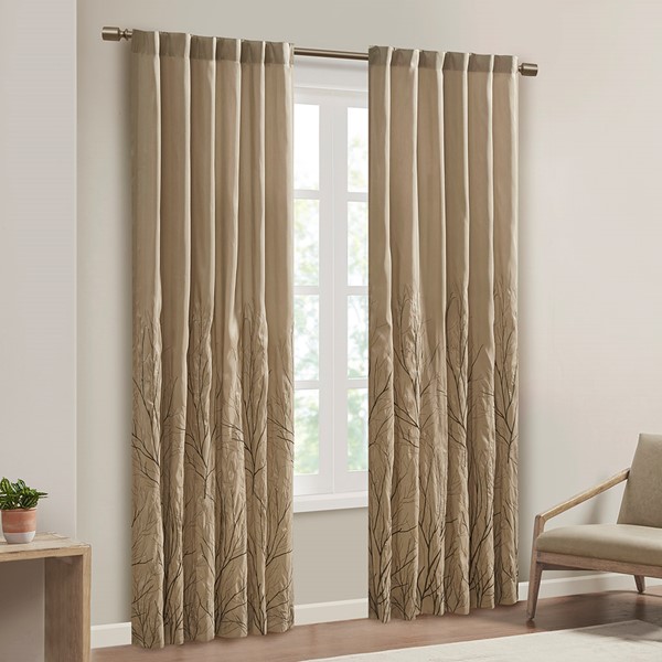 Madison Park Andora Curtain Panel in Tan, 50x95" MP40-716