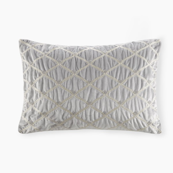 Croscill Classics Aumont Oblong Decor Pillow in Silver, 22x15" CCL30-0026