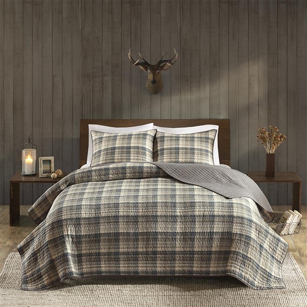 Woolrich Tasha 100% Cotton Oversized Quilt Mini Set in Tan, King/Cal King WR14-1788