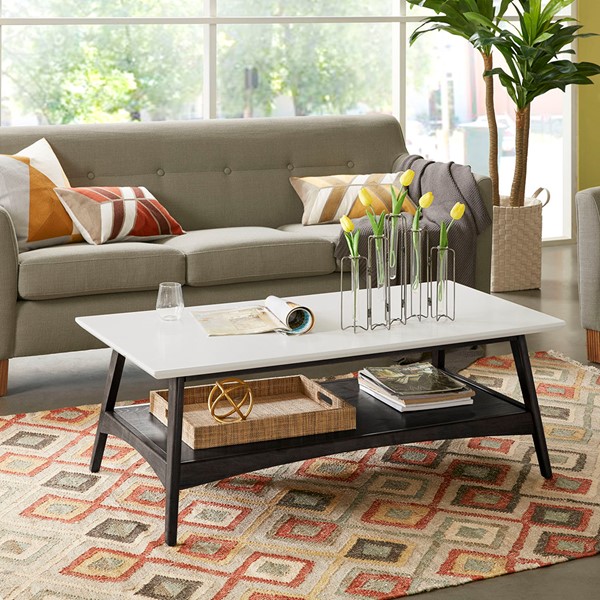 Madison Park Parker Coffee Table in Off-White/Black MP120-1129