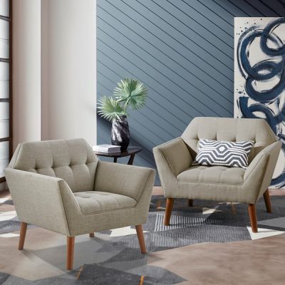 INK+IVY Newport Lounge Chair Set of 2 in Light Grey II110-0589