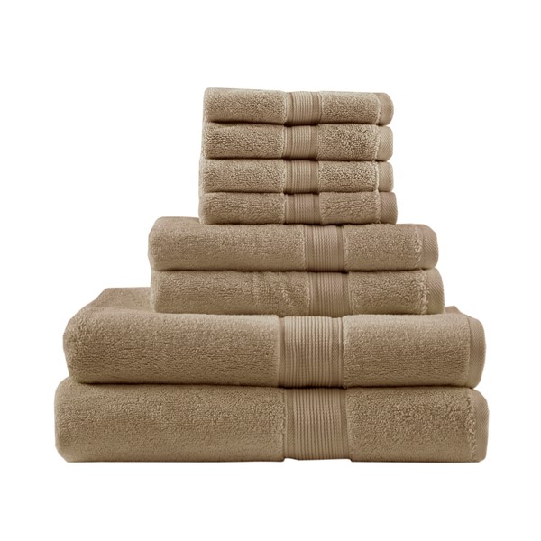 Madison Park Signature 800GSM 100% Cotton 8 Piece Towel Set in Taupe, 8-Piece MPS73-541