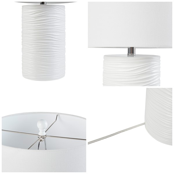 510 Design Crewe Textured Resin Table Lamp in White 5DS153-0045