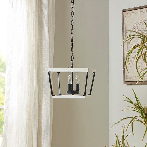 INK+IVY Adele Farmhouse Metal Pendant in White/Black II151-0114