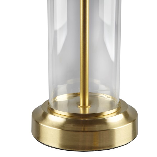 510 Design Clarity Glass Cylinder Table Lamp Set of 2 in Gold 5DS153-1157