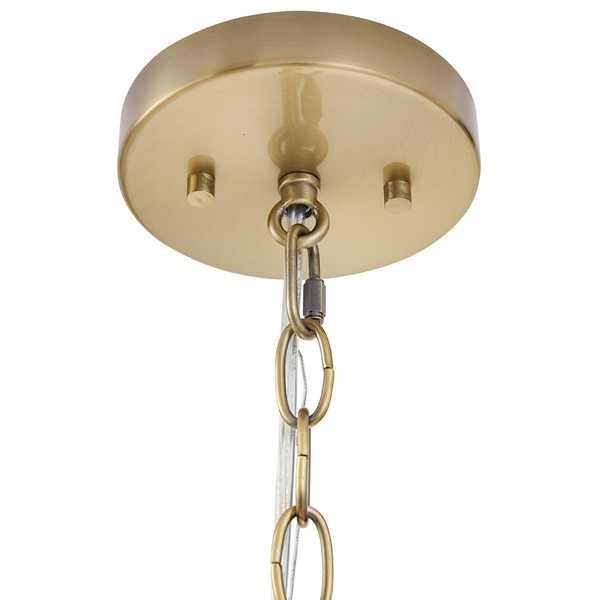 Martha Stewart Elegenza 6-light Chandelier with Fabric Drum Shades in Antique Gold MT150-0080